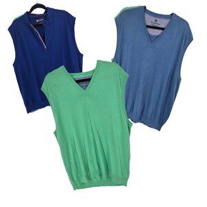 Donald ross sportswear Lot of 3 Mens sz XXL Blue Green sleeveless sweater vests